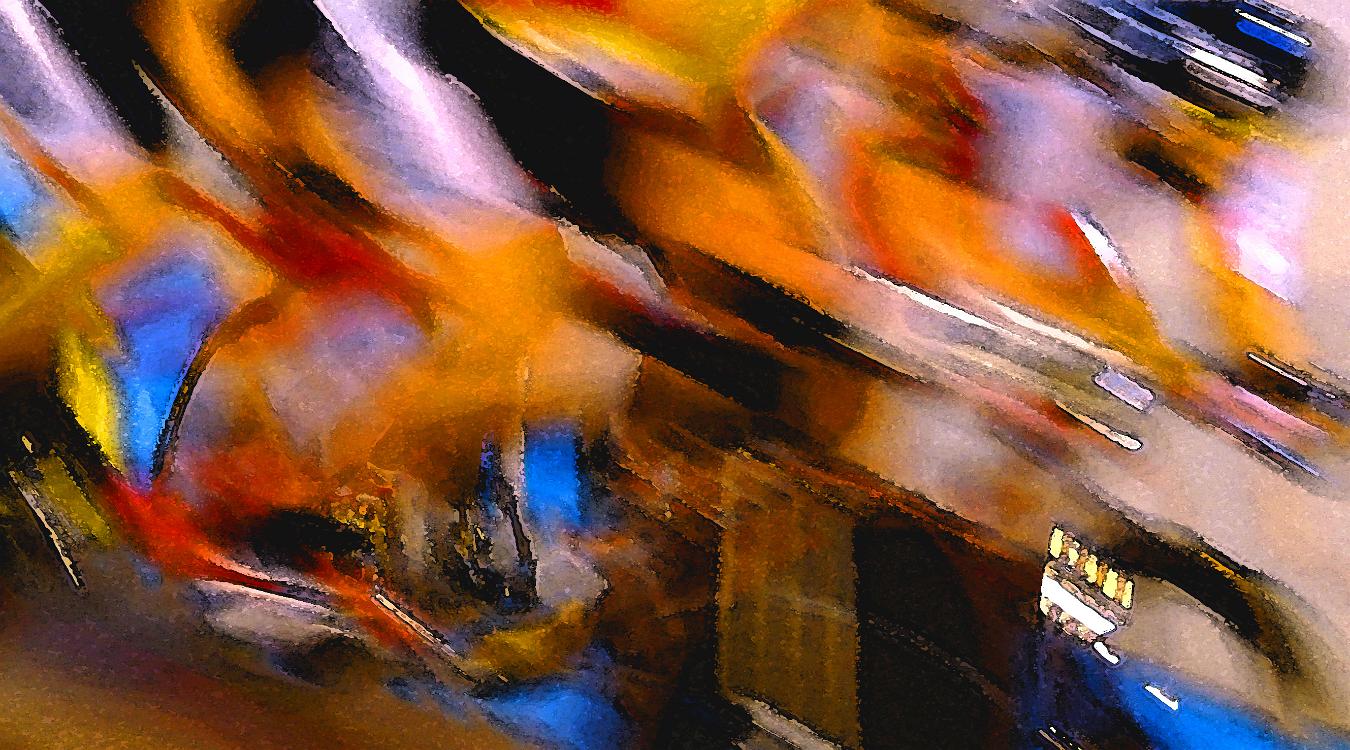 cyclhorte Acrylique sur toile 50x90cm